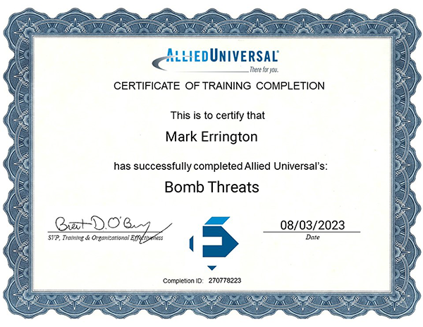 Allied Universal Bomb Threats